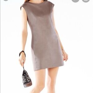 BCBG Max Azria Kaylee Faux Suede Mini Dress in Grey Dusk Size Medium MSRP: $178